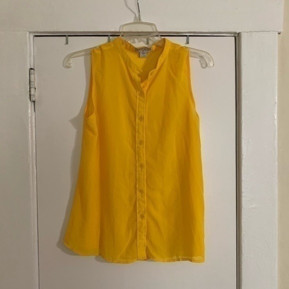 Cotton On Yellow Button Down Sleeveless Top Small - Picture 5 of 9